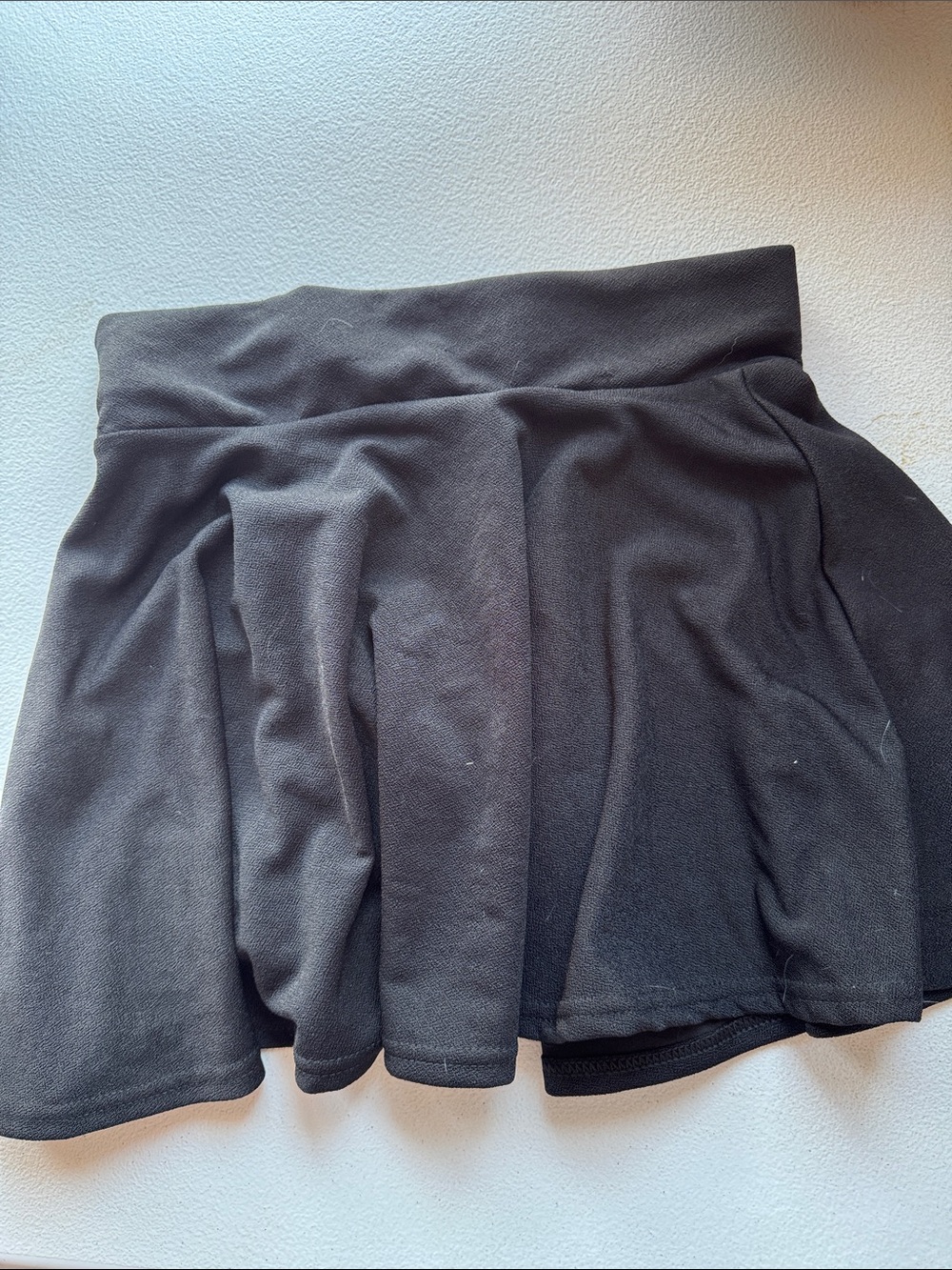 Black High-Waist Circle Skater Skirt